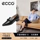 愛(ài)步（ECCO）穆勒鞋女 尖頭單鞋淺口粗跟皮鞋 型塑214243 黑色21424301001（羊皮革） 38
