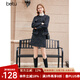 百圖betu女裝秋冬新款半身裙ins風(fēng)時(shí)髦小香風(fēng)短裙A型裙女2310T74 黑色 M
