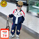 G.DUCKKIDS聯(lián)名奧特曼衣服男童套裝春秋2025新款拼接連帽兒童衛衣褲子兩件套 奧特曼機車(chē)服藏青 110 （建議身高100cm 4-5歲）cm