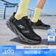 斯凱奇（Skechers）【成毅同款】春夏閃穿逐浪跑鞋|男女同款透氣跑步運(yùn)動(dòng)休閑鞋 黑色/炭灰色/BKCC 220909 41