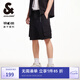 杰克·瓊斯（JACK&JONES）男裝25年速干工裝短褲男士夏季外穿潮流寬松五分褲沙灘短褲大褲衩 E40黑色 M (175)