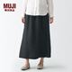 無印良品 MUJI 女式 亞麻 直筒裙 BEK36A2S 深灰色 M-L