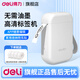 得力標簽打印機 家用手持便攜式 小型熱敏打價(jià)格價(jià)簽智能標簽機便簽名字打字防水姓名貼透明貼紙打印機 霜雪白【手撕切紙】4卷白色標簽紙含測試紙