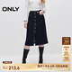 ONLY秋季優(yōu)雅通勤高腰牛仔A字中長裙半身裙女|124337003 J37 1000洗水藍牛仔1000 S (160) 64A