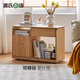 源氏木語(yǔ) 源氏木語(yǔ)實(shí)木小書(shū)柜原木儲物柜桌下移動(dòng)收納柜置物柜沙發(fā)邊柜 【2】橡木原木色邊柜0.8米