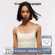 The Blender25秋純色打底吊帶無(wú)縫針織固定薄胸墊羅紋舒適顯瘦內搭女上衣背心 奶油白 S