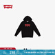 Levi's【特價來襲】李維斯情侶同款經(jīng)典寬松休閑logo套頭連帽衛(wèi)衣 黑色 19622-0005 M