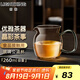 明尊（LIGHTKING）公道杯高硼硅玻璃公杯純手工加厚大號(hào)分茶器茶海茶道茶具配件 晶彩手柄公道杯【260mL】