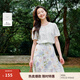 茵曼法式甜美木耳邊刺繡襯衫2025夏季女裝新款寬松泡泡袖氣質上衣 云朵白 M