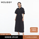 moussy 女裝新品舒適通勤風(fēng)優(yōu)雅度假襯衫連衣裙010HS233-0151 020黑色 S 00001