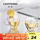 明尊（LIGHTKING）茶杯水杯迷你玻璃杯泡茶杯品茗杯耐熱杯子套裝CP-01 2只裝