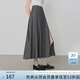 范思藍恩學(xué)院風(fēng)灰色復古百褶半身裙女秋季2025新款通勤裙子3198 深灰色 XL