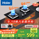 海爾（Haier）燃氣灶液化氣灶 家用雙灶具廚房 5.0kw液化氣 64%熱效率 鋼化玻璃面板 一級能效JZY-Q2BE6(20Y)