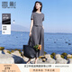 香影灰色休閑套裝女2025夏季新款正肩t恤半身裙兩件套一整套穿搭 深灰 L 165/88A/110-125斤