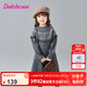 笛莎（DEESHA）童裝女童柔軟舒適連衣裙2024年秋冬季新款女寶寶時(shí)尚百搭毛織裙 黑色 110cm