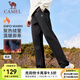 駱駝運(yùn)動(dòng)加絨褲男女加絨棉保暖長(zhǎng)褲寬松休閑衛(wèi)褲 J13CAV6034，幻影黑，男 2XL