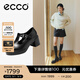 愛步（ECCO）單鞋 25年新款輕奢牛皮扣帶增高粗跟高跟鞋 都市首爾223543 黑色22354301001 37
