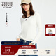 Teenie Weenie小熊女裝T恤2025秋季新款簡(jiǎn)約時(shí)尚氣質(zhì)撞色圓領(lǐng)長(cháng)袖 象牙白 M