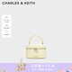 CHARLES&KEITH菱格鏈條手提斜挎小方包生日禮物七夕禮物CK2-80782534 Butter Yellow奶油黃色 小包