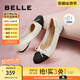 百麗（Belle）小香風(fēng)平跟單鞋女商場(chǎng)同款蝴蝶結(jié)媽媽淺口鞋Z8R1DAQ4預(yù)售 米白 37 (235mm)