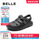 百麗（Belle）簡約休閑勃肯鞋女商場同款鏤空豬籠涼鞋D8C1DBH5 黑色 37 (235mm)