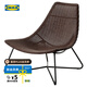 宜家（IKEA）RADVIKEN洛維根單人沙發(fā)扶手椅現(xiàn)代簡(jiǎn)約休閑椅極簡(jiǎn)單椅 深褐色/黑色