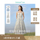 茵曼（INMAN）法式暈染女裝V領(lǐng)吊帶連衣裙2025夏季新品裙子 月藍  L 