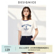 迪賽尼斯（DESIGNICE）2024年夏季新款美式復(fù)古風(fēng)百搭簡(jiǎn)約印花圓領(lǐng)短袖T恤女 白色 L