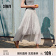 森馬（Semir）半身裙女松緊腰蛋糕裙百搭2025夏季肌理雪紡長(cháng)裙垂感107425120060