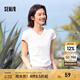 森馬（Semir）短袖t恤女短款修身正肩圓領(lǐng)涼感透氣上衣2025夏裝新款辣妹打底衫 白色調(diào)00311-V領(lǐng) L