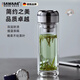 颯望德國茶水杯高硼硅玻璃U型底水杯雙層加厚玻璃杯商務(wù)車(chē)載隔熱茶杯 升級款黑武士-中號