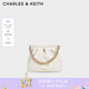 CHARLES&KEITH鏈條單肩腋下托特包流浪包包女包女友生日七夕禮物CK2-20671559 White白色 M