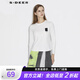 S.DEER【專享款】圣迪奧春秋季女時尚圓領撞色印花白色長袖T恤S21380205 白色/90 S 160