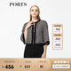 PORTS寶姿 秋季新品女裝箱型小香風(fēng)短款外套SB9J006BFK005 黑白格子 S (4)