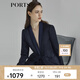 PORTS寶姿商場(chǎng)同款新品女裝三醋纖抽繩收腰西裝夾克LL8J017KWQ012 丈青混色 XS (2)