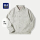 海瀾之家（HLA）工裝夾克男2025秋冬新款翻領(lǐng)有型外套男士易穿搭牛仔茄克男裝潮牌 淺灰花紋98 L 175/92A