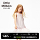 little MO&Co.原紗防曬500+ little moco童裝25夏新款女童立體蝴蝶結無(wú)袖連衣裙 裸紫色 140 140/68