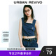 UR2025夏季新款女裝復(fù)古休閑球拍裝飾牛仔襯衫UYU850063 藍(lán)色 S