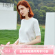 FINITY夏季新款毛針織衫蝙蝠袖時(shí)尚氣質(zhì)寬松溫柔上衣女 白色 S