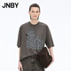 江南布衣（JNBY）【商場(chǎng)同款】25秋新品T恤圓領(lǐng)棉質(zhì)短袖趣味狗狗圖案5P7110460 077/雜灰咖 S