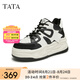 他她（TATA）粉色厚底板鞋女鞋休閑加絨高幫鞋松糕鞋春季新款GJZ01DM4 白/黑（絨里） 36