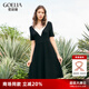 歌莉婭女裝新品連衣裙春裝爆款簡約洋氣赫本風(fēng)v領(lǐng)高級小黑裙1C3C4G1T0 00B黑色 M