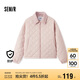 森馬（Semir）棉服女燈芯絨翻領(lǐng)菱形格復(fù)古2024冬三防寬松輕薄棉衣109724112007