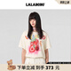 LALABOBO【商場(chǎng)同款】寬松短袖t恤女2025夏季新款時(shí)尚休閑上衣潮RBEB-DT11 米白 S