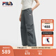 FILA 斐樂(lè )官方女士梭織長(cháng)褲2025夏季新款時(shí)尚簡(jiǎn)約基礎休閑收口褲 綠木灰-DY L 170/70A/L