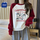 JEANSWEST CLUB真維斯插插肩打底衫女秋冬新款長(cháng)袖衛衣t恤慵懶風(fēng)設計感寬松上衣