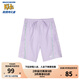 Skechers斯凱奇童裝男女童梭織短褲兒童夏季戶外運動褲時尚休閑褲P224K085 淺雪青色/00EW 150 cm