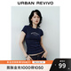 UR2025秋季新款女裝休閑日常字母印花修身圓領(lǐng)T恤UYY450276 藏青 L