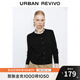 UR2025秋季新款女裝休閑琥珀流光風(fēng)紐扣針織開衫UWB950006 黑色 M
