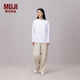 無印良品（MUJI）女式易干平紋盤扣襯衫女士襯衣外套內(nèi)搭春季款長(zhǎng)袖新中式女裝上衣 白色 L （165/88A）